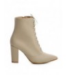 Ghete dama Lace-Up Nude Piele Naturala