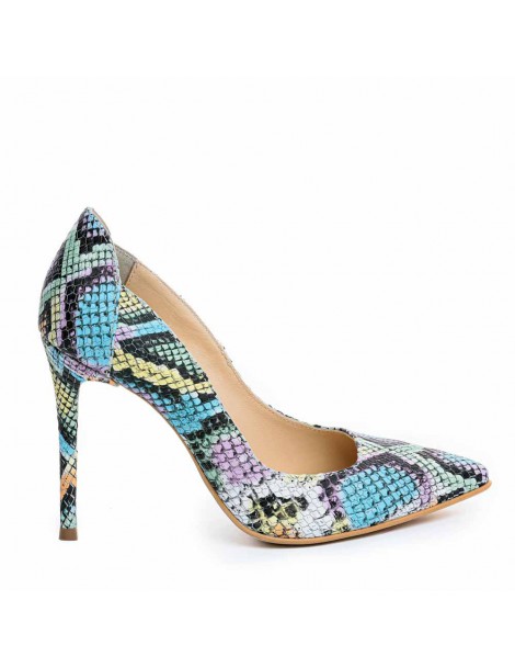 Pantofi dama Piele Naturala Multicolor Kim - The5thelement.ro
