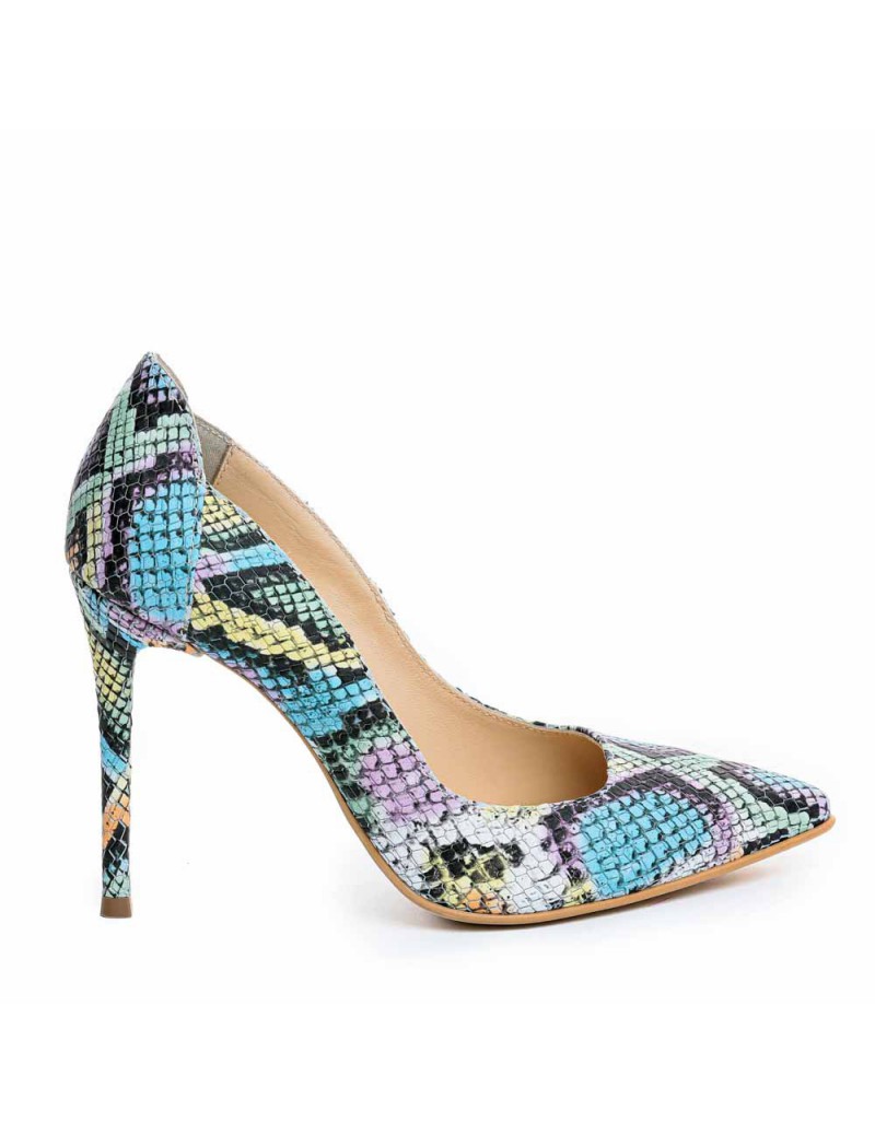 Pantofi dama Piele Naturala Multicolor Kim - The5thelement.ro