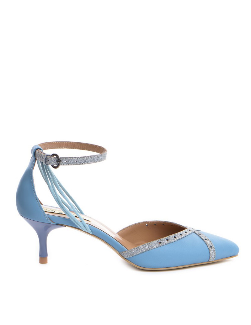 Pantofi stiletto piele naturala Bleu Rihanna - The5thelement.ro