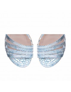 Sandale dama Piele Naturala Argintiu Bleu Ava - The5thelement.ro