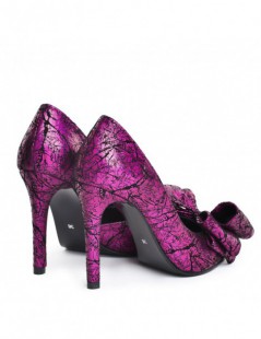 Pantofi Stiletto Piele Naturala Magenta Vintage Cut - The5thelement.ro