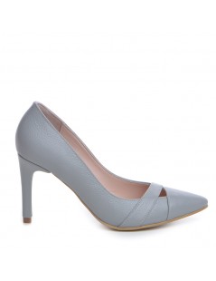 Pantofi stiletto piele naturala Gri Pin-Up - The5thelement.ro