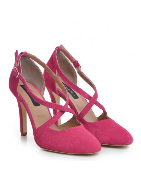 Pantofi Stiletto Piele Naturala Fuchsia Valentina - The5thelement.ro
