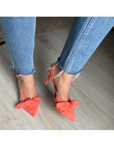 Pantofi Stiletto Piele Naturala Rose Bow Sasha - The5thelement.ro