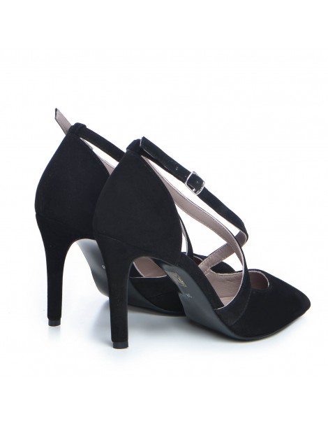Pantofi stiletto piele naturala Negru Valentina - The5thelement.ro