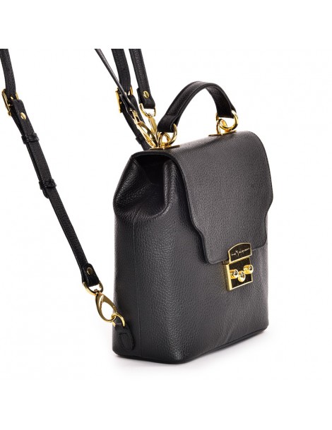 Geanta Piele Naturala Dama Negru Bizonat Minimal - The5thelement.ro