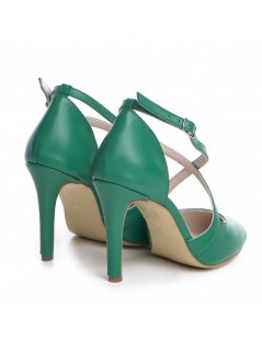 Pantofi Stiletto Piele Naturala Verde Valentina - The5thelement.ro