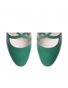 Pantofi stiletto piele naturala Verde Valentina - The5thelement.ro