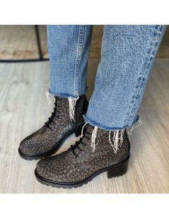 Bocanci dama Army Khaki Print Piele Naturala - The5thelement.ro