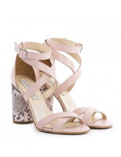 Sandale piele toc gros Rome Rose - The5thelement.ro
