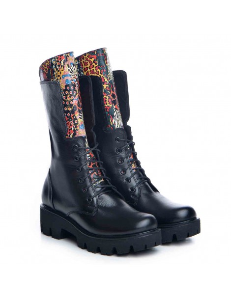 Bocanci dama Piele Naturala Negru Untold - The5thelement.ro