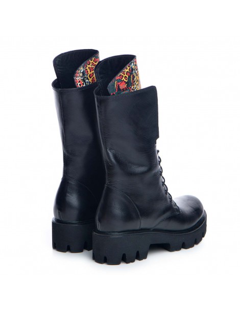 Bocanci dama Piele Naturala Negru Untold - The5thelement.ro