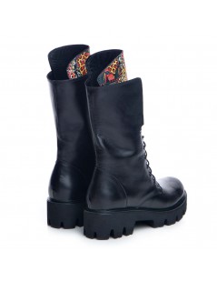 Bocanci dama Piele Naturala Negru Untold - The5thelement.ro