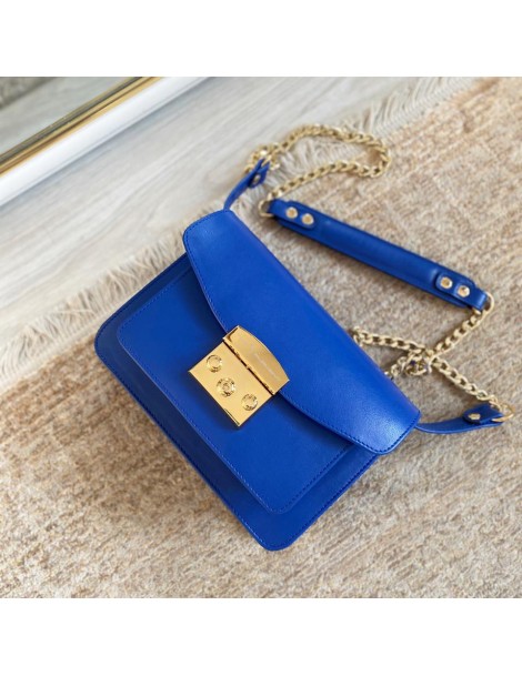 Geanta Dama Piele Natural Electric Blue Urban Bag - The5thelement.ro