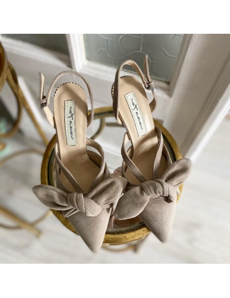 Pantofi Stiletto Piele Naturala camel Sasha - The5thelement.ro