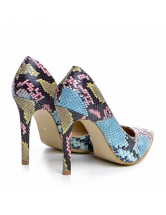 Pantofi stiletto piele naturala Bleu Cut - The5thelement.ro