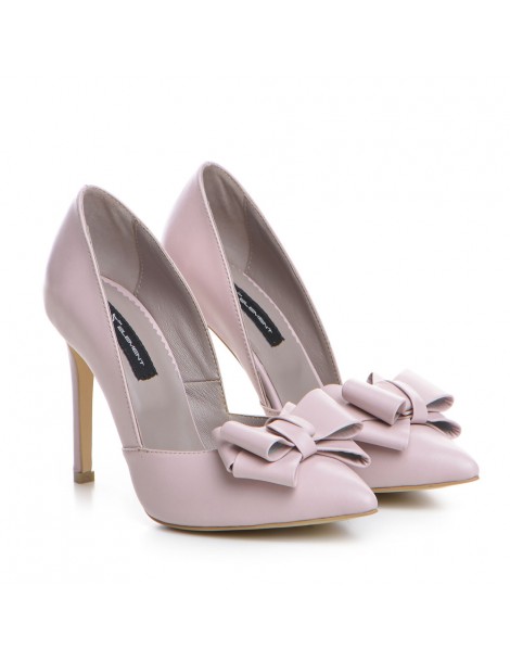 Pantofi dama Stiletto Rose Bow 2 Piele Naturala - The5thelement.ro