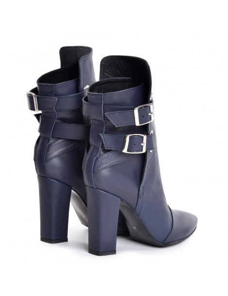 Ghete dama Piele Naturala Navy Blue Rock the City - The5thelement.ro