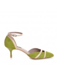 Pantofi Stiletto Piele Naturala Verde Adelle - The5thelement.ro