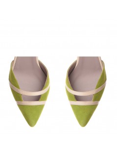 Pantofi Stiletto Piele Naturala Verde Adelle - The5thelement.ro