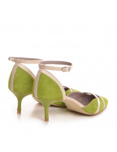 Pantofi Stiletto Piele Naturala Verde Adelle - The5thelement.ro
