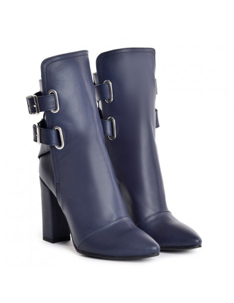 Ghete dama Piele Naturala Navy Blue Rock the City - The5thelement.ro