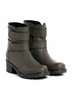 Ghete dama Strap Boots Grey Piele Naturala - The5thelement.ro