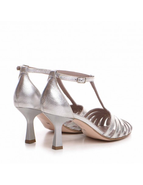 Sandale mireasa piele naturala Argintiu Selena - The5thelement.ro