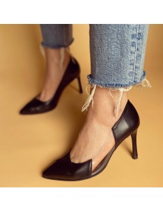 Pantofi Stiletto Piele Naturala Gri Athena - The5thelement.ro