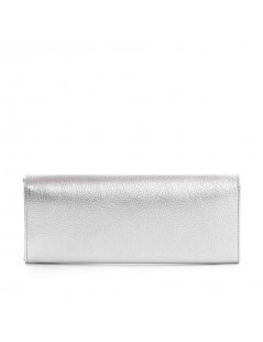 Clutch Piele Naturala Argintiu Mini - The5thelement.ro