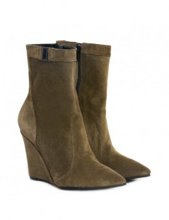 Ghete dama Piele Naturala Khaki Boots Sandy - The5thelement.ro