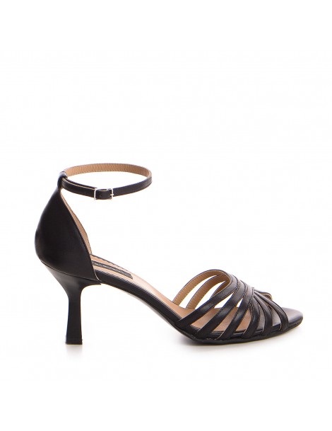 Sandale piele toc gros Negru Selena - The5thelement.ro
