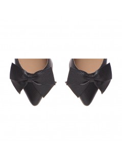 Pantofi Stiletto Piele Naturala Negru Bow Cut - The5thelement.ro
