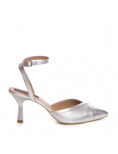 Pantofi mireasa piele naturala Argintiu Vivian - The5thelement.ro