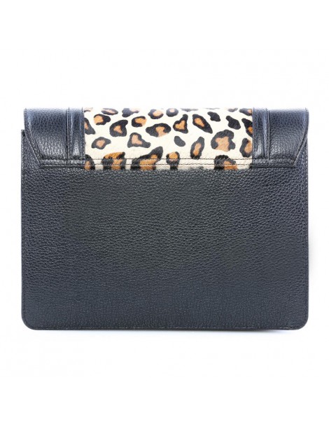 Geanta Piele Naturala Dama Black Print - The5thelement.ro