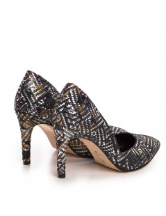 Pantofi stiletto piele naturala Negru Aztec - The5thelement.ro