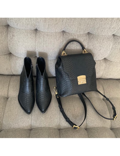 Ciocate dama Piele Naturala Print Negru Bronx - The5thelement.ro