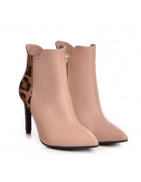 Botine Dama Piele Naturala Bej Sorina - The5thelement.ro