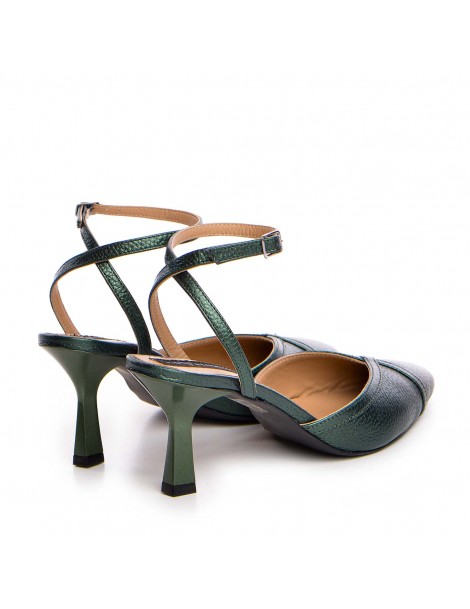 Pantofi stiletto piele naturala Verde Vivian - The5thelement.ro