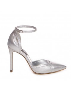 Pantofi mireasa piele naturala Argintiu Ashanti - The5thelement.ro