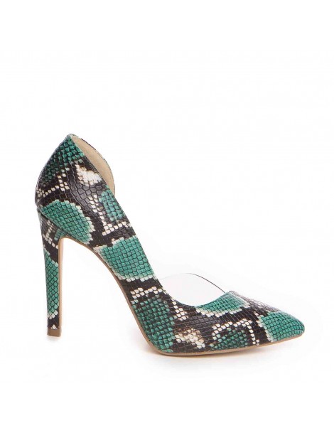 Pantofi stiletto piele naturala Verde Leila - The5thelement.ro