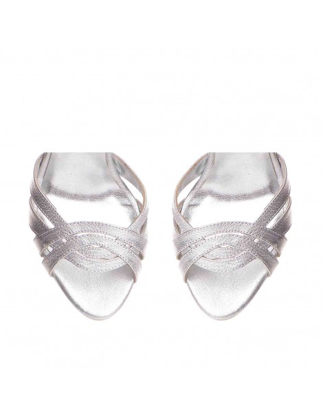 Sandale mireasa piele naturala Argintiu Amber - The5thelement.ro