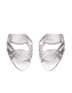 Sandale mireasa piele naturala Argintiu Amber - The5thelement.ro