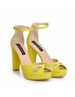 Sandale cu platforma piele naturala Lime The 70's Sandals - The5thelement.ro