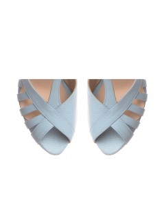 Sandale cu platforma piele naturala Bleu Rendez Vous - The5thelement.ro