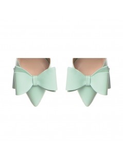 Pantofi dama Stiletto Menta Bow Piele Naturala - The5thelement.ro