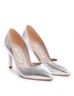 Pantofi Stiletto Piele Naturala Silver - The5thelement.ro