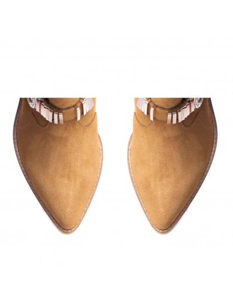 Ciocate dama Piele Naturala Bej Metal Bronx - The5thelement.ro