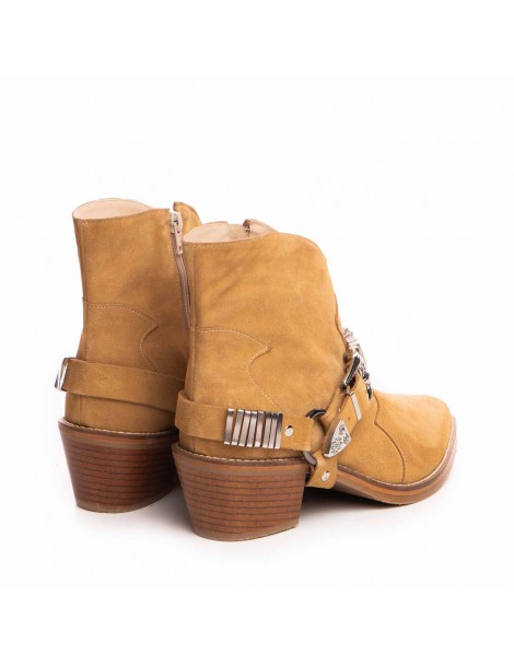 Ciocate dama Piele Naturala Bej Metal Bronx - The5thelement.ro